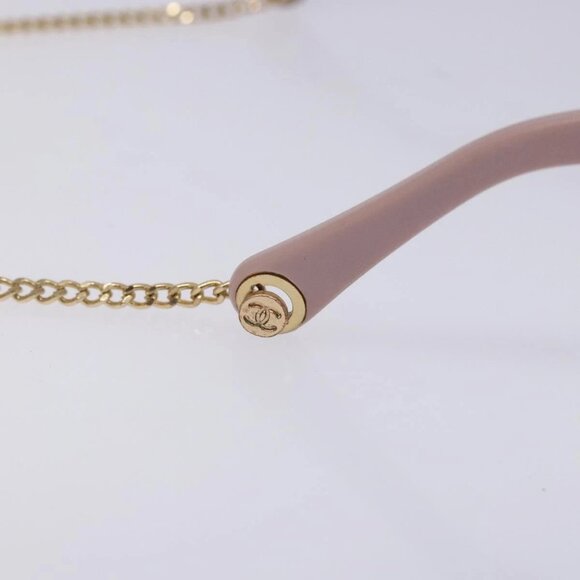 CHANEL COCO Mark Ball Chain Strap Glasses Plastic Pink CC Auth BA4089 - Picture 7 of 15